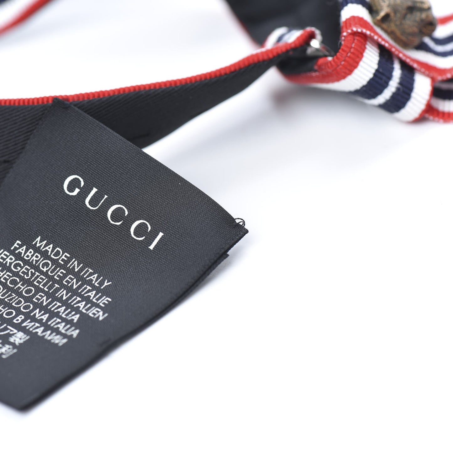 Grosgrain Web Feline Neck Bow Blue Red White