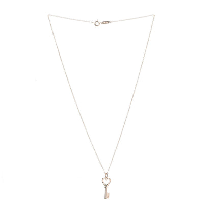 Tiffany 18K Rose Gold Mini Heart Key Pendant Necklace 3 of 6