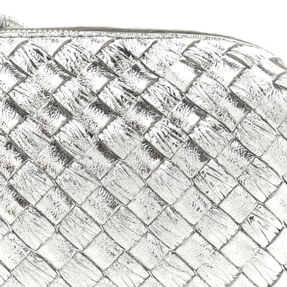 Bottega Veneta Metallic Calfskin Intrecciato Mini Loop Camera Bag Silver 8 of 10