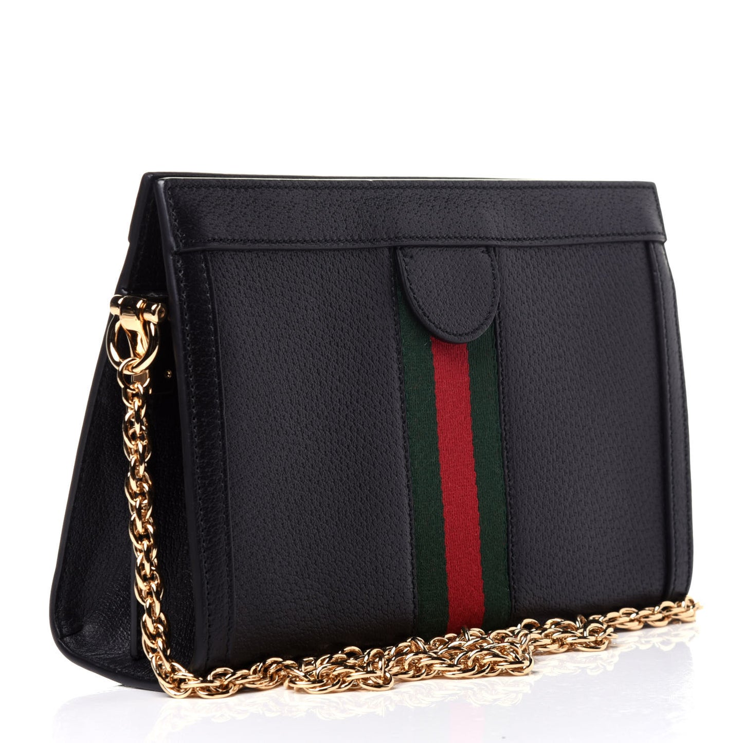 Calfskin GG Web Small Ophidia Chain Shoulder Bag Black