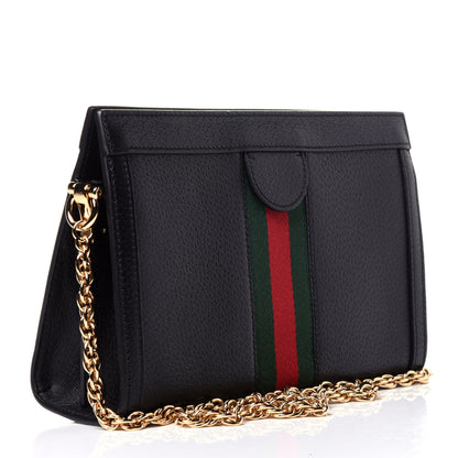 Gucci Calfskin GG Web Small Ophidia Chain Shoulder Bag Black 4 of 21