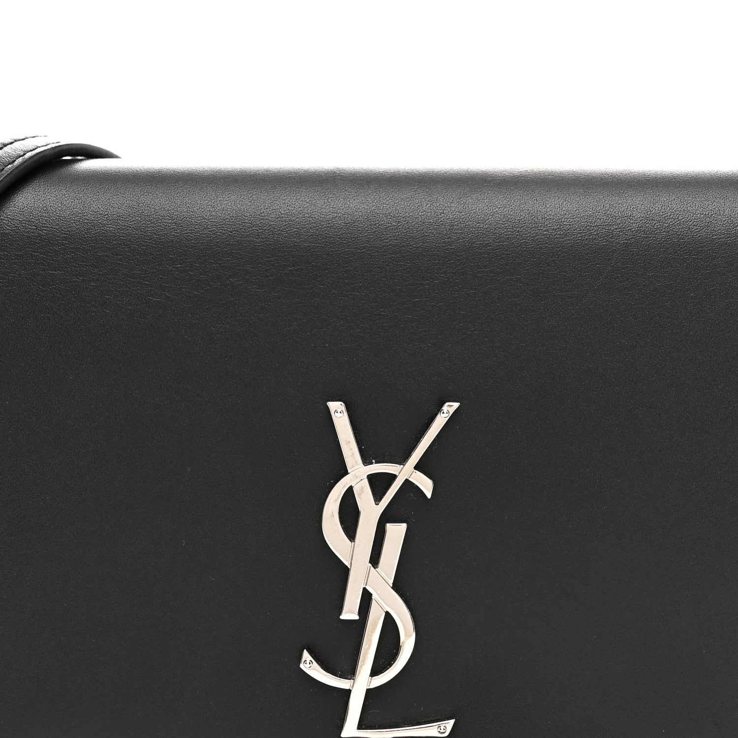 Saint Laurent Smooth Calfskin Classic Monogram Kate Tassel Chain Wallet Black 7 of 9