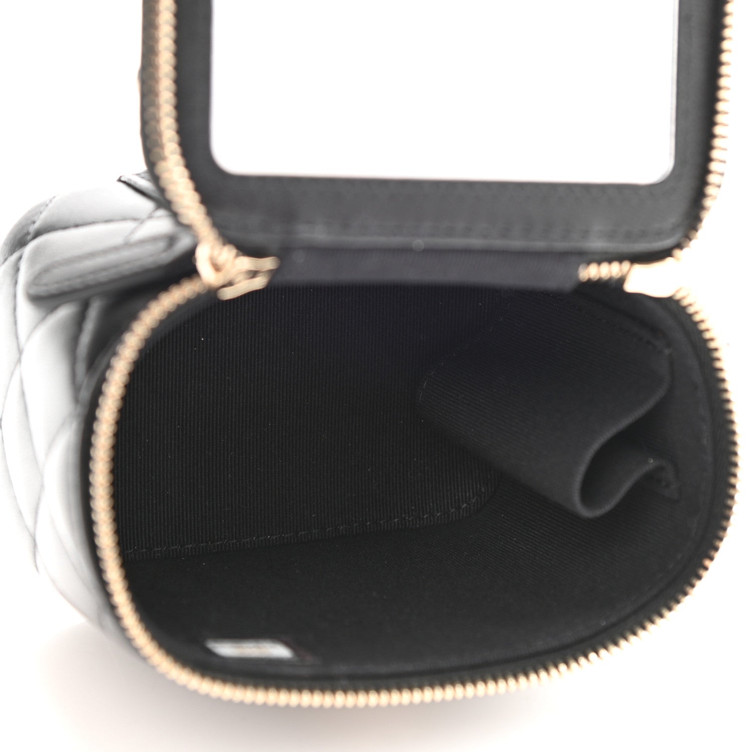 Chanel Lambskin Quilted Top Handle Mini Vanity Case With Chain Black 5 of 10