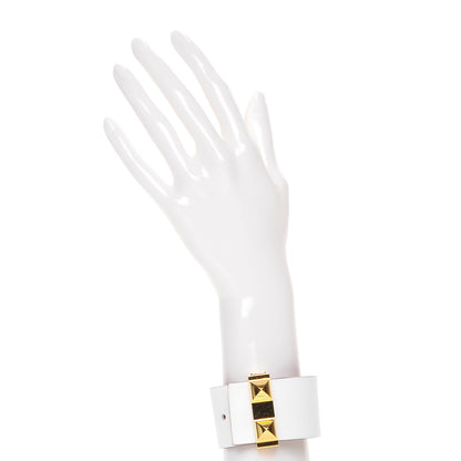 Hermes Epsom Swift Imprevisible Bracelet MM White Gold 2 of 6