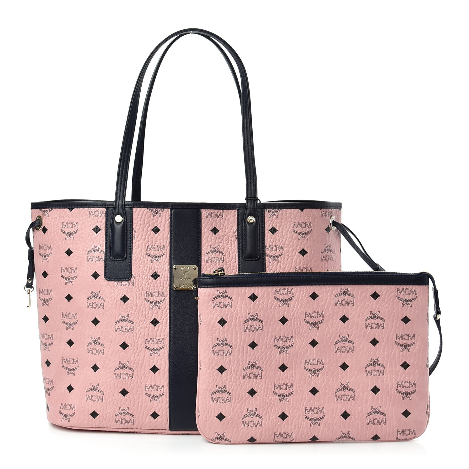 MCM Visetos Medium Liz Reversible Shopper Tote Soft Pink 1 of 14