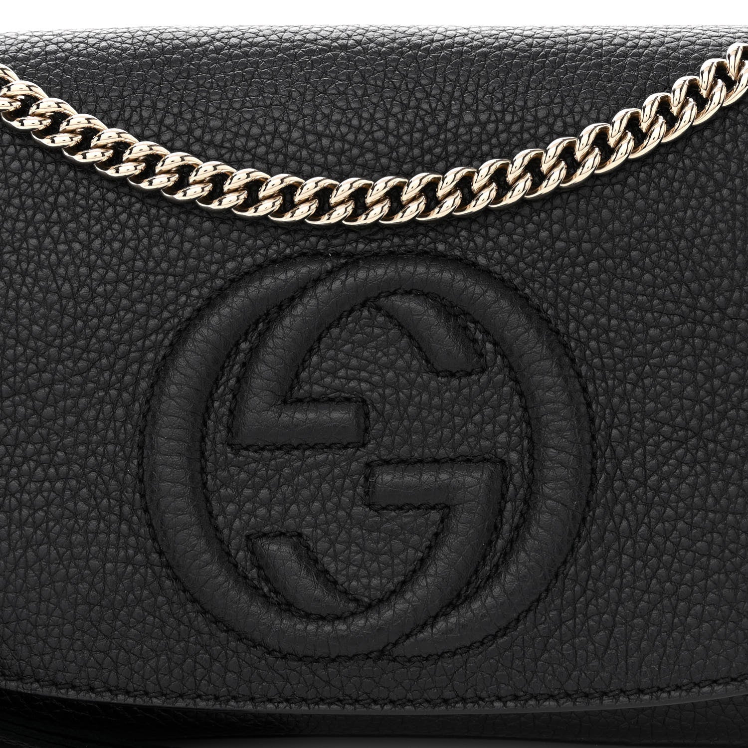Gucci Pebbled Calfskin Medium Soho Flap Crossbody Black 8 of 10