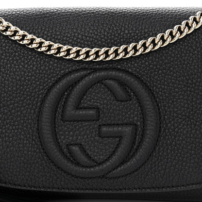 Gucci Pebbled Calfskin Medium Soho Flap Crossbody Black 8 of 10