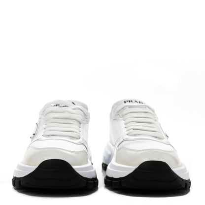 Prada Re-Nylon Spazzolato Metal Triangle Logo Womens Prax 01 45mm Sneakers 39 White Black 2 of 10