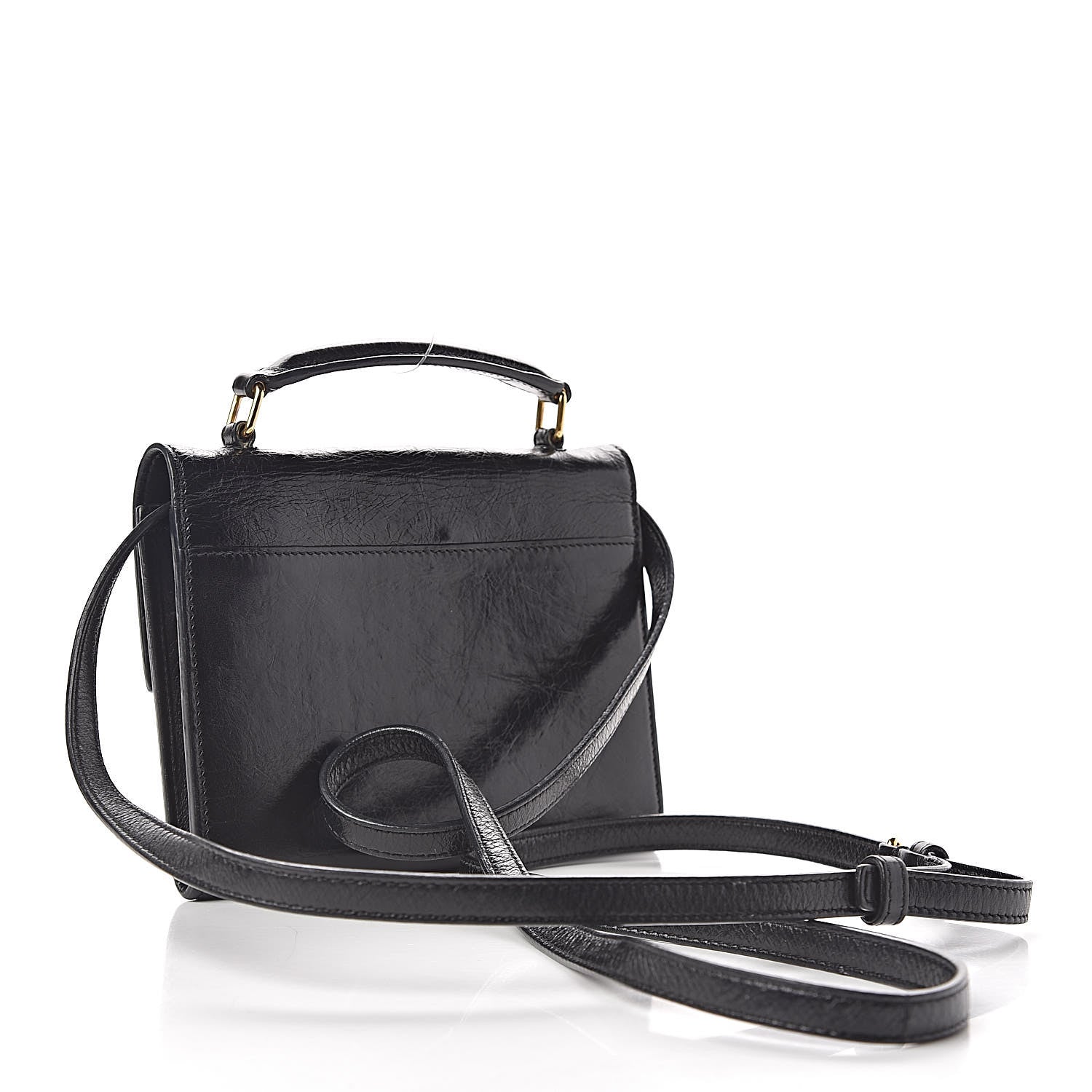Saint Laurent Calfskin Mini High School Satchel Black 3 of 11