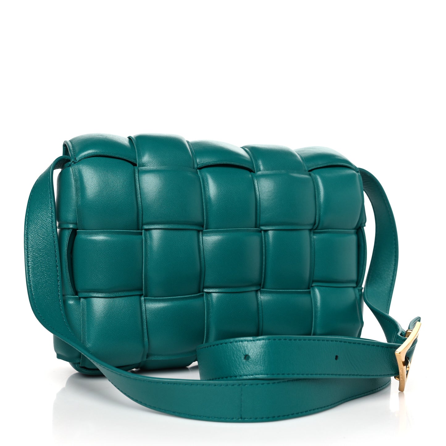 Nappa Maxi Intreccio Padded Cassette Crossbody Bag Mallard