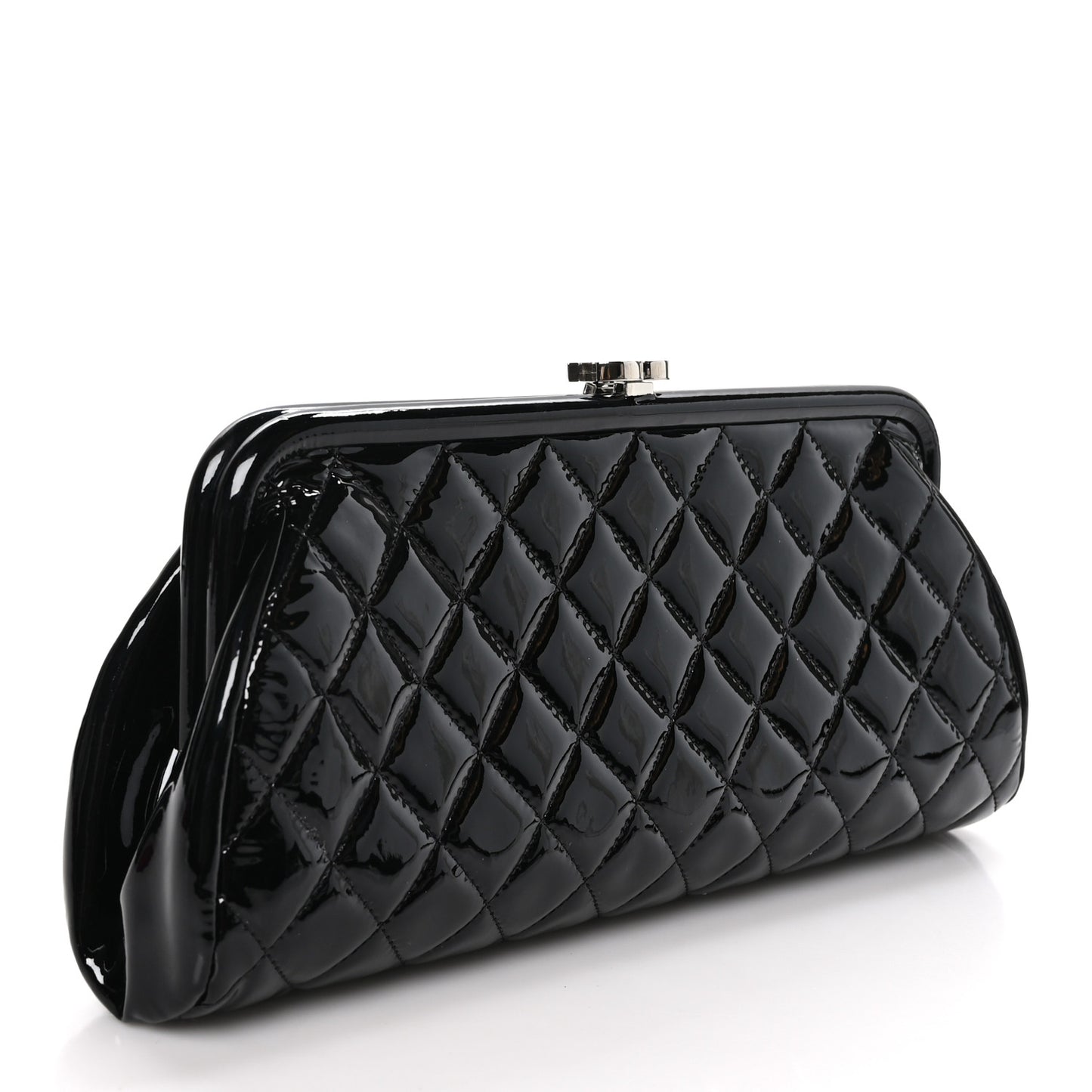 Patent Quilted Timeless Clutch Black
