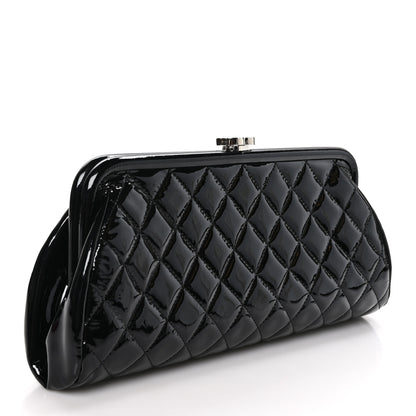 Chanel Patent Quilted Timeless Clutch Black 4 of 11