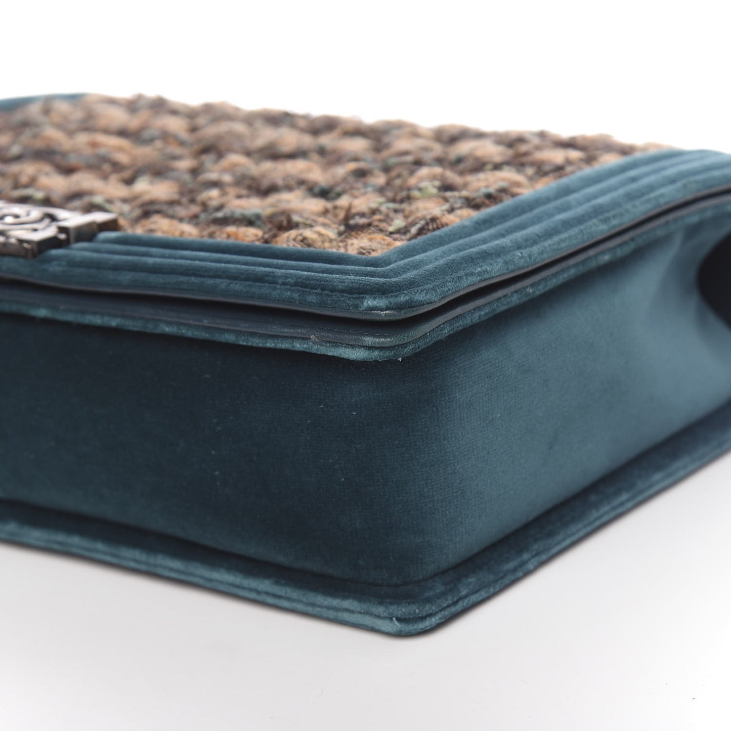 Velvet Tweed Large Boy Flap Green