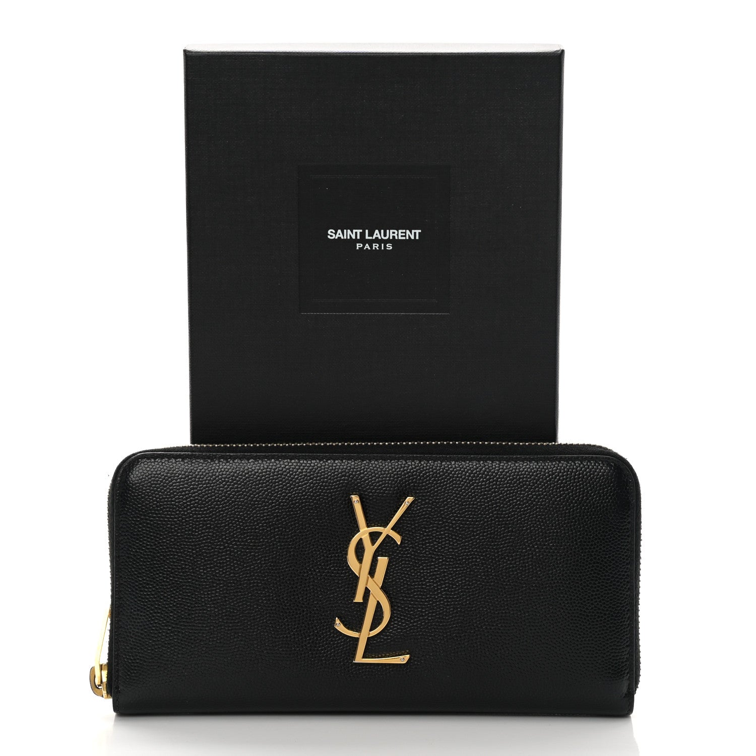 Saint Laurent Grain De Poudre Monogram Zip Around Wallet Black 11 of 11
