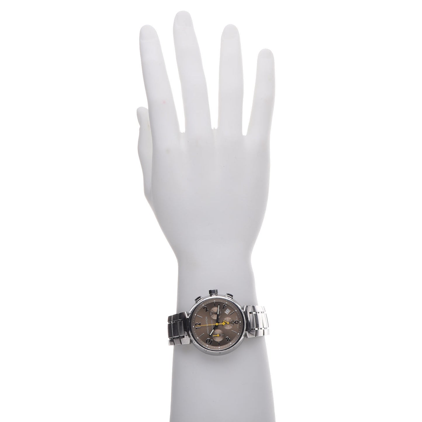 Stainless Steel 41mm Tambour Chronograph Automatic Watch Champagne