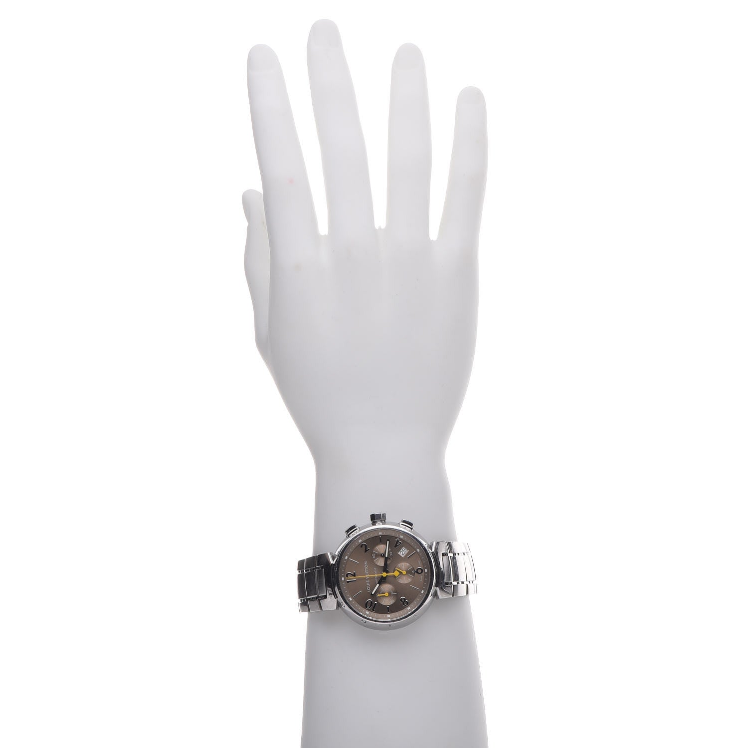 Louis Vuitton Stainless Steel 41mm Tambour Chronograph Automatic Watch Champagne 2 of 9
