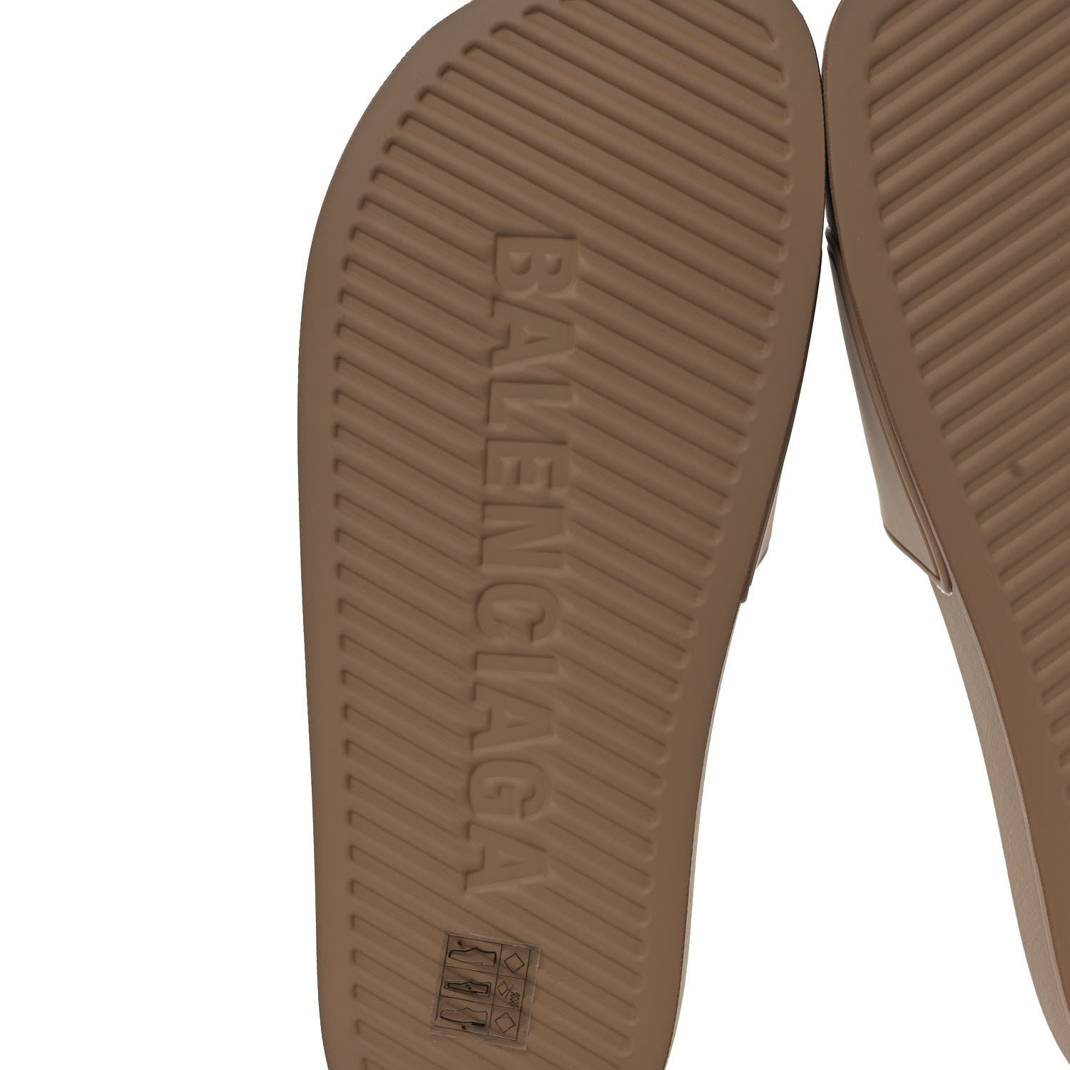 Balenciaga Rubber Logo Pool Slide Sandals 38 Beige Black 6 of 8