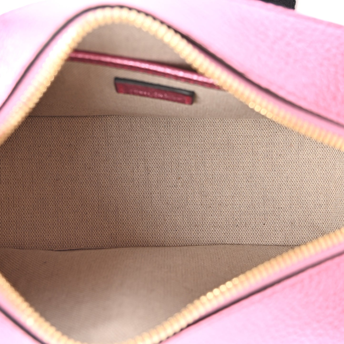 Metallic Calfskin Logo Camera Bag Peony