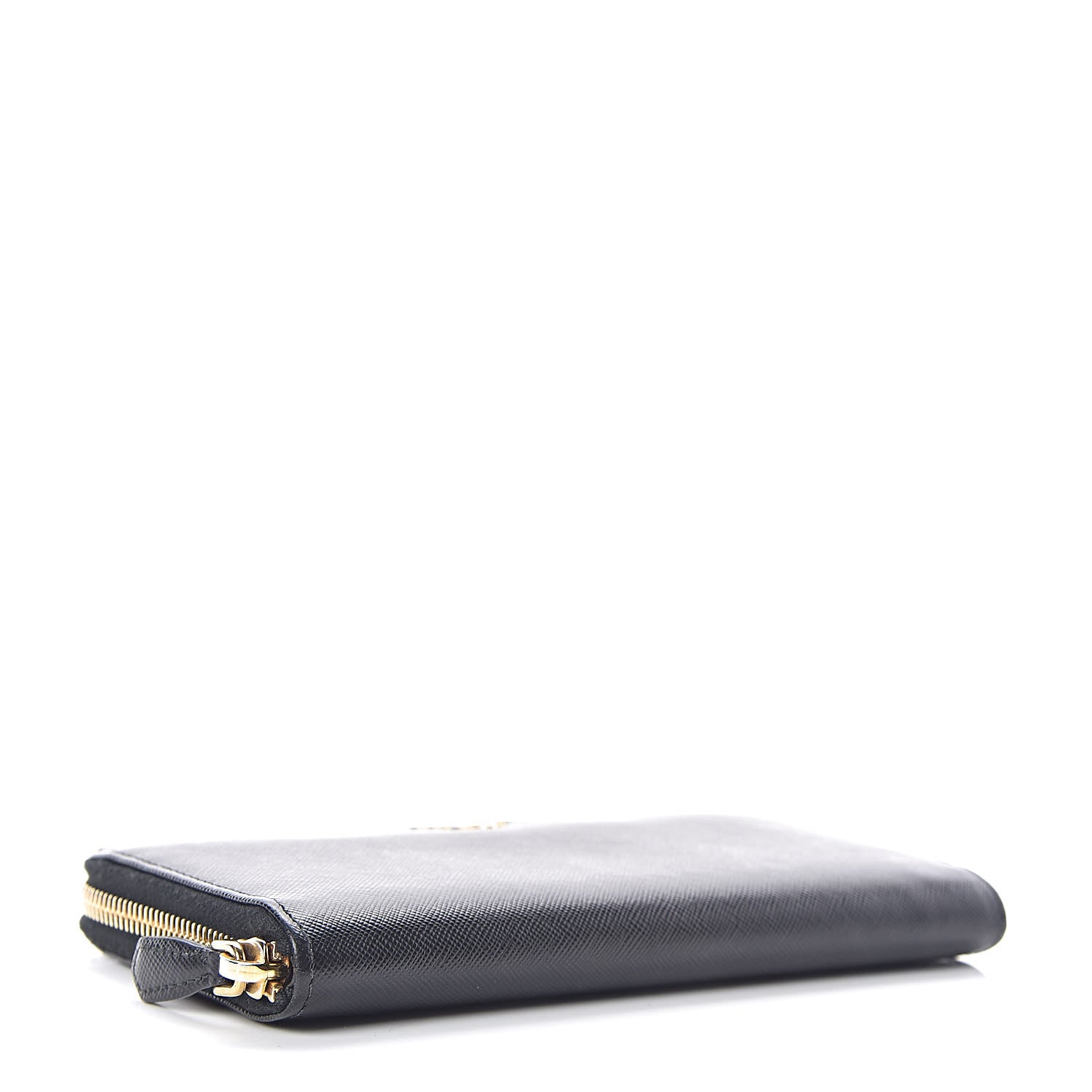 Prada Saffiano Metal Zip Around Wallet Black 4 of 8