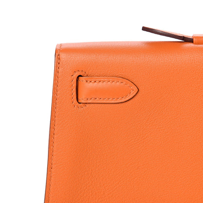 Hermes Swift Kelly Longue Clutch Pochette Orange 23 of 29