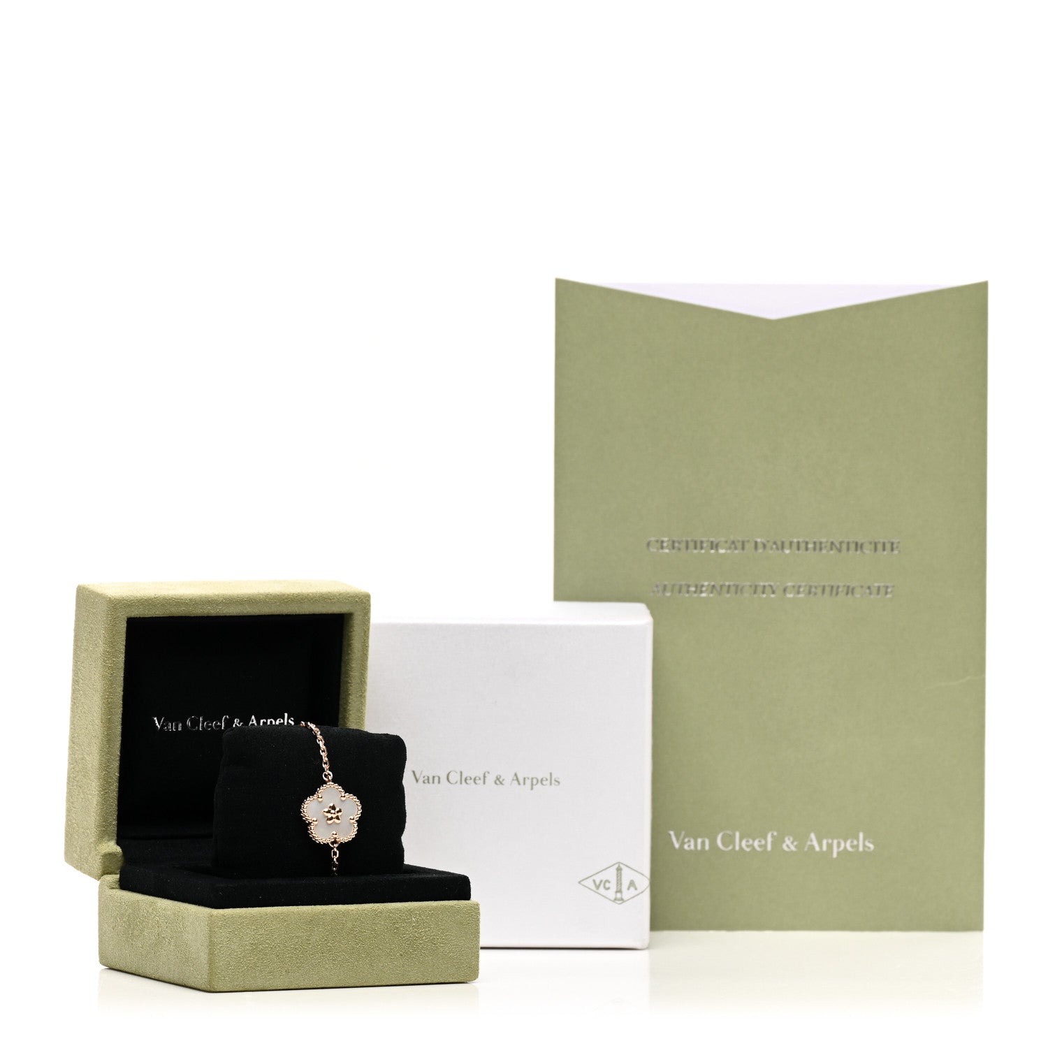 Van Cleef & Arpels 18K Rose Gold Mother Of Pearl Lucky Spring Plum Blossom Bracelet 4 of 4