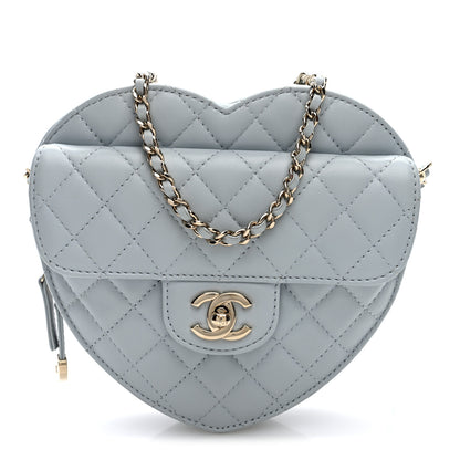 Chanel Lambskin Quilted Large CC In Love Heart Bag Light Blue 1 of 8