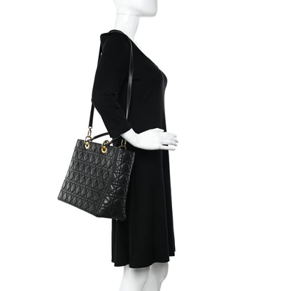 Christian Dior Lambskin Cannage Large Lady Dior Black 2 of 11