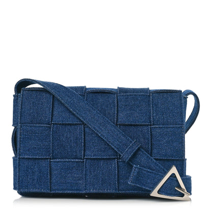 Bottega Veneta Denim Maxi Intrecciato Cassette Crossbody Bag Indigo 1 of 8