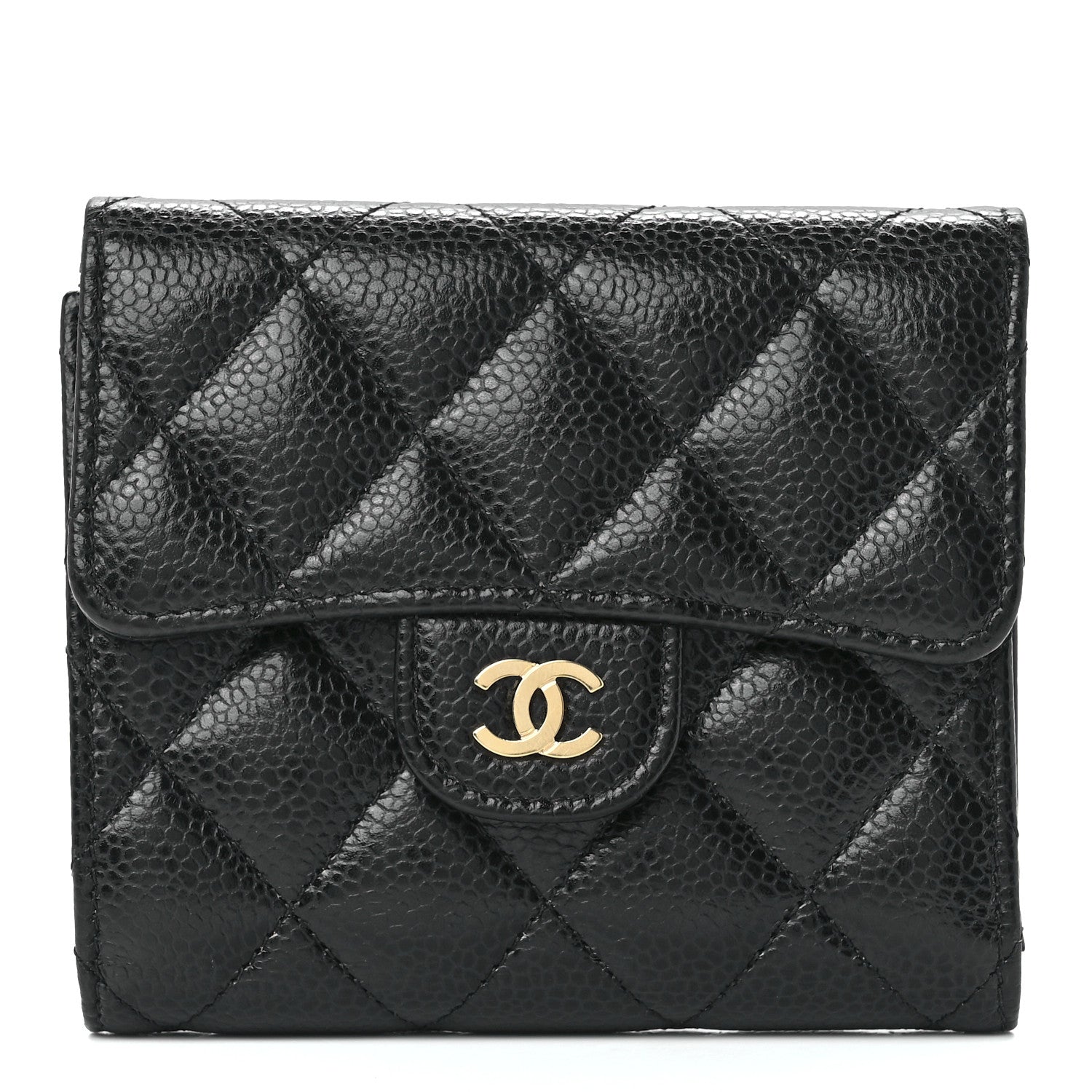 Chanel Caviar Quilted Compact Flap Wallet Black 1 of 15
