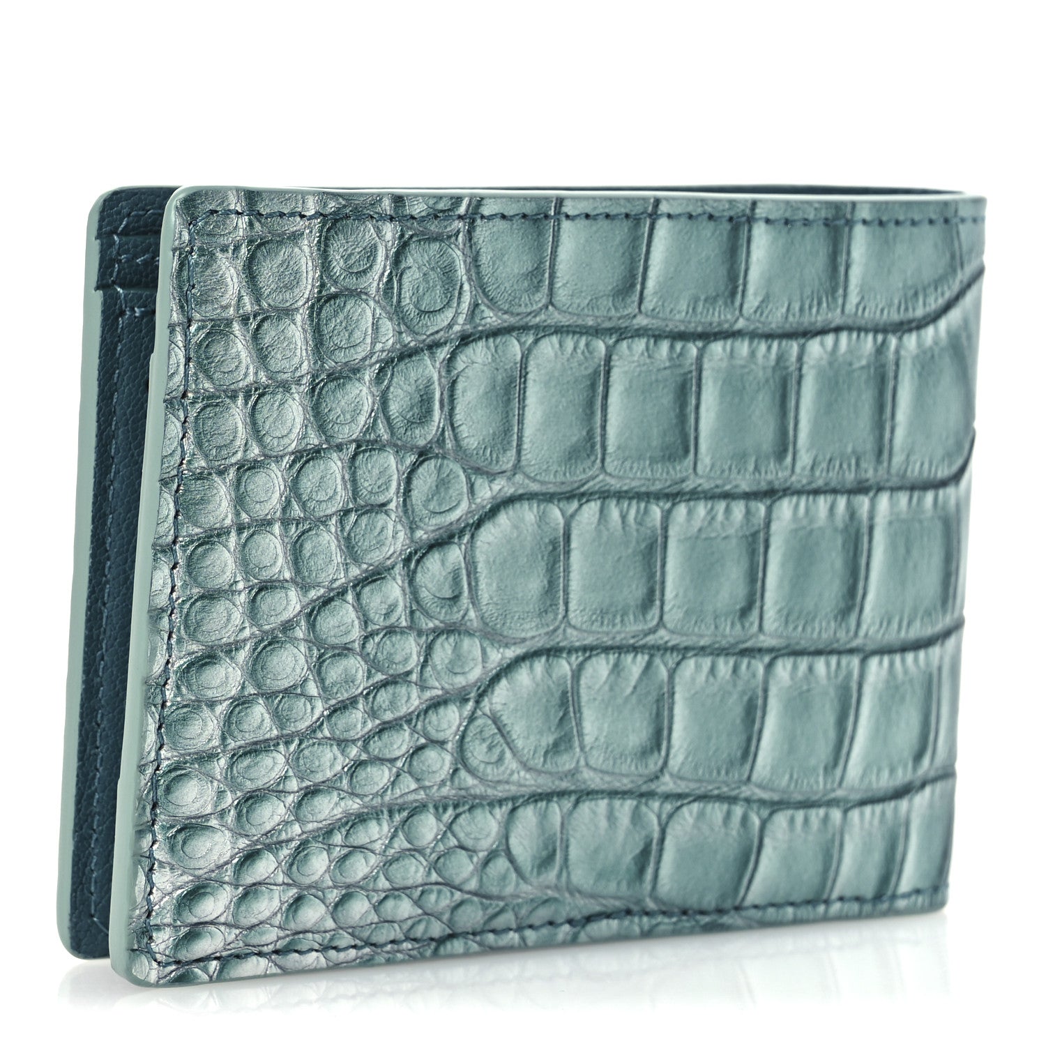 Louis Vuitton Crocodile Multiple Wallet Blue Pool 3 of 8