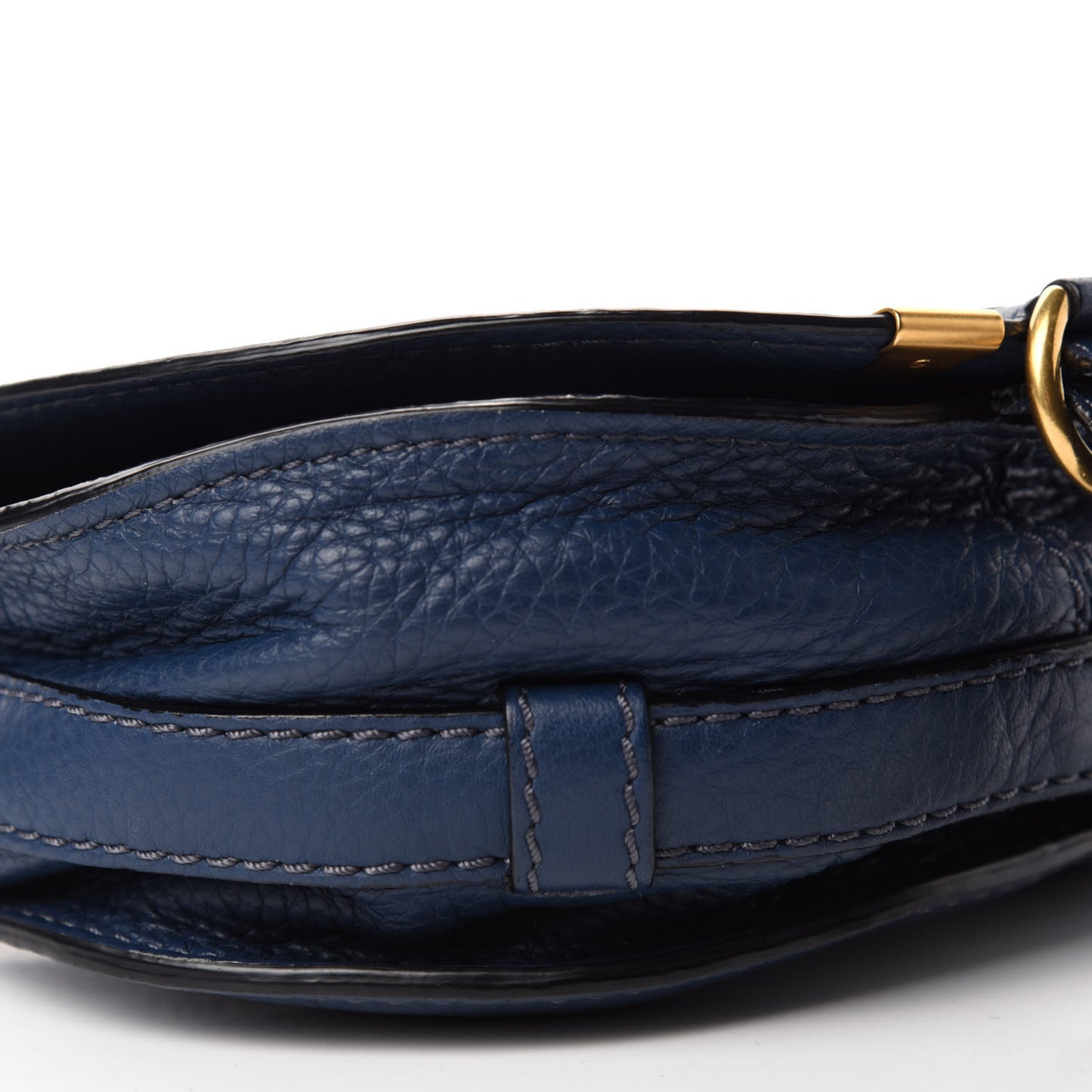 Calfskin Mini Marcie Round Crossbody Bag Royal Navy