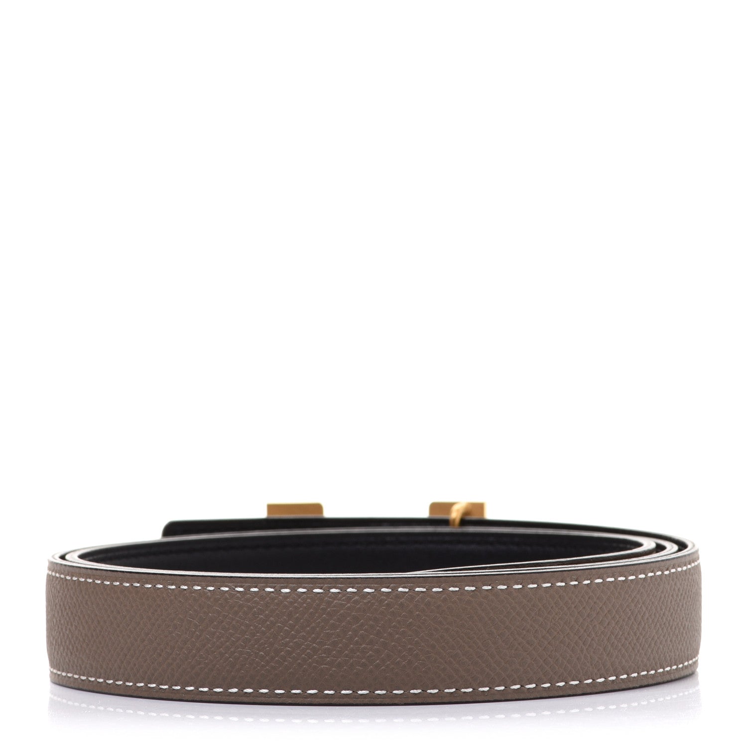Hermes Swift Epsom 24mm Mini Constance H Belt 85 Black Etoupe 2 of 8