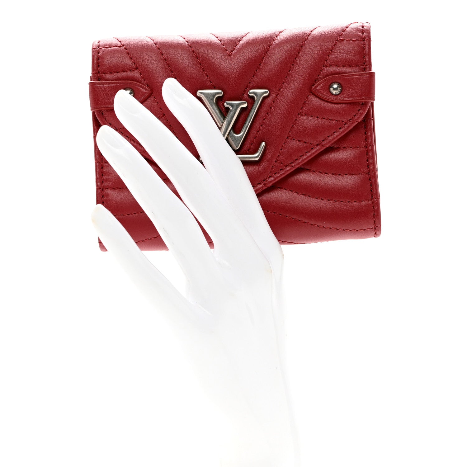 Louis Vuitton Calfskin New Wave Compact Wallet Rouge 2 of 6