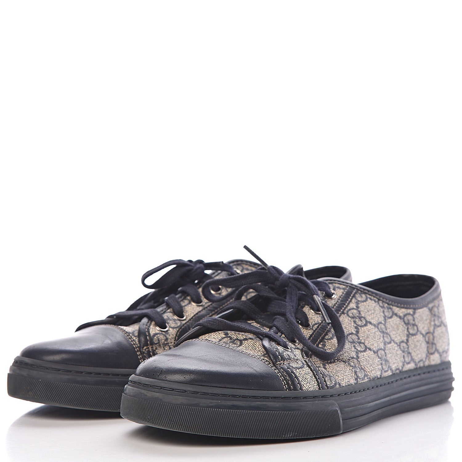 Gucci GG Supreme Monogram Mens Sneakers 6.5 Navy 3 of 14