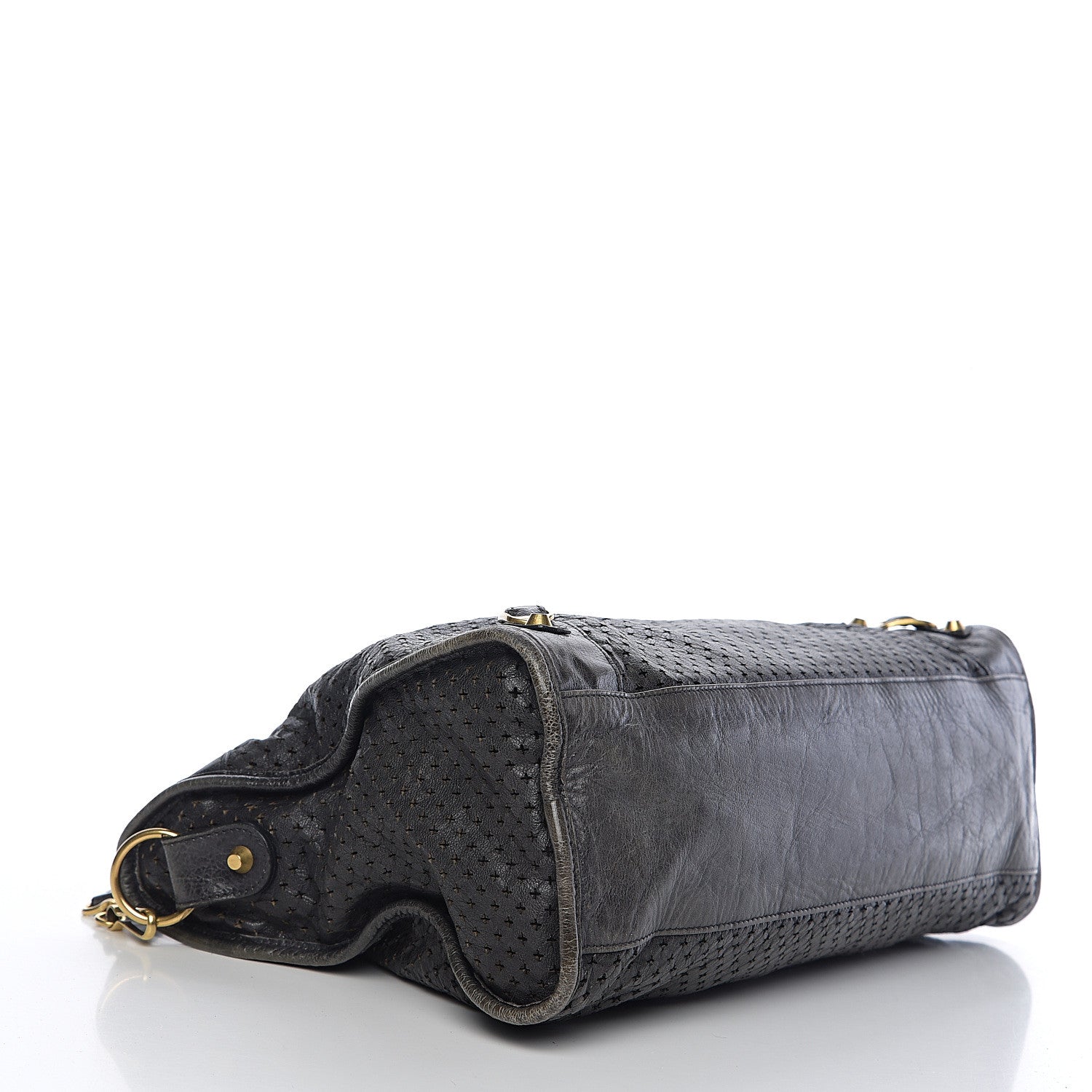 Balenciaga Agneau Laser Cut Cross Classic Gold Hardware City Grey 3 of 9