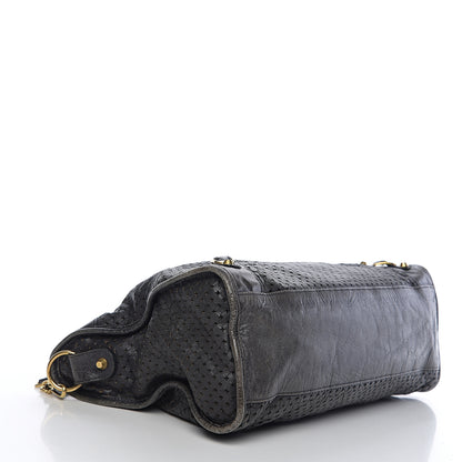 Balenciaga Agneau Laser Cut Cross Classic Gold Hardware City Grey 3 of 9