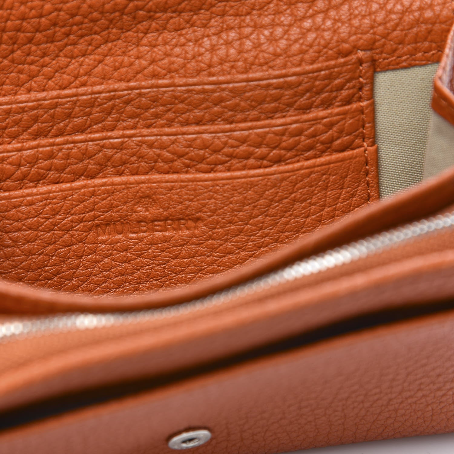 Mulberry Soft Grain Calfskin French Purse Wallet Pumpkin 6 of 8