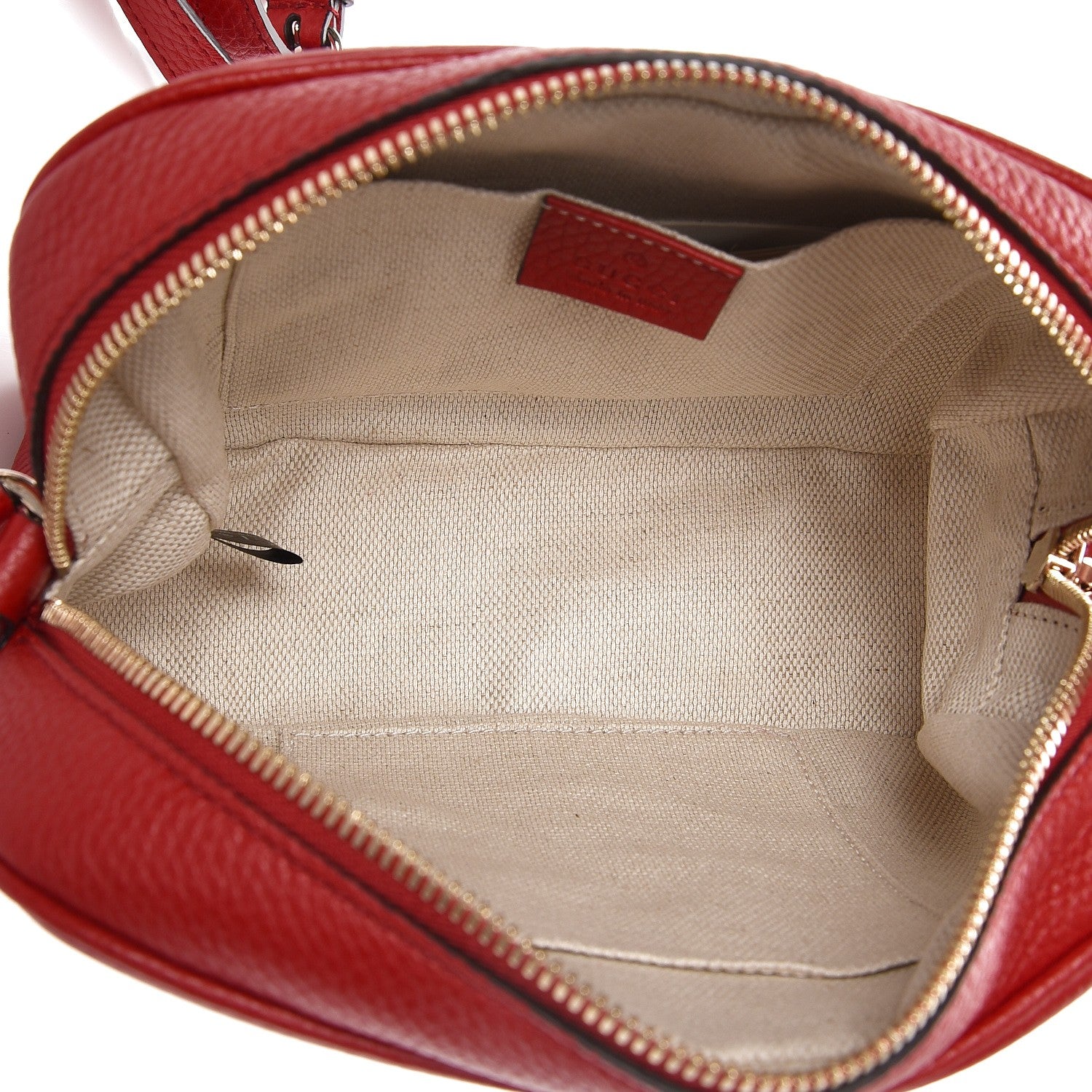 Gucci Pebbled Calfskin Small Soho Disco Bag Vibrant Red 5 of 7