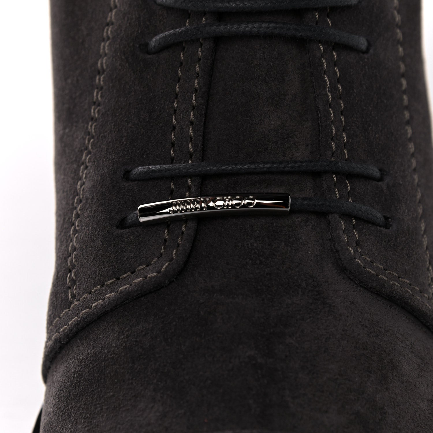 Jimmy Choo Suede Piper Combat Boots 38 Dark Grey 8 of 12