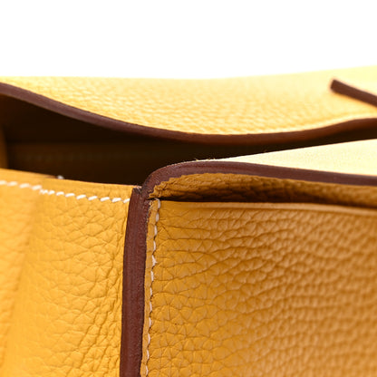 Hermes Taurillon Clemence Halzan 31 Jaune Ambre 15 of 16
