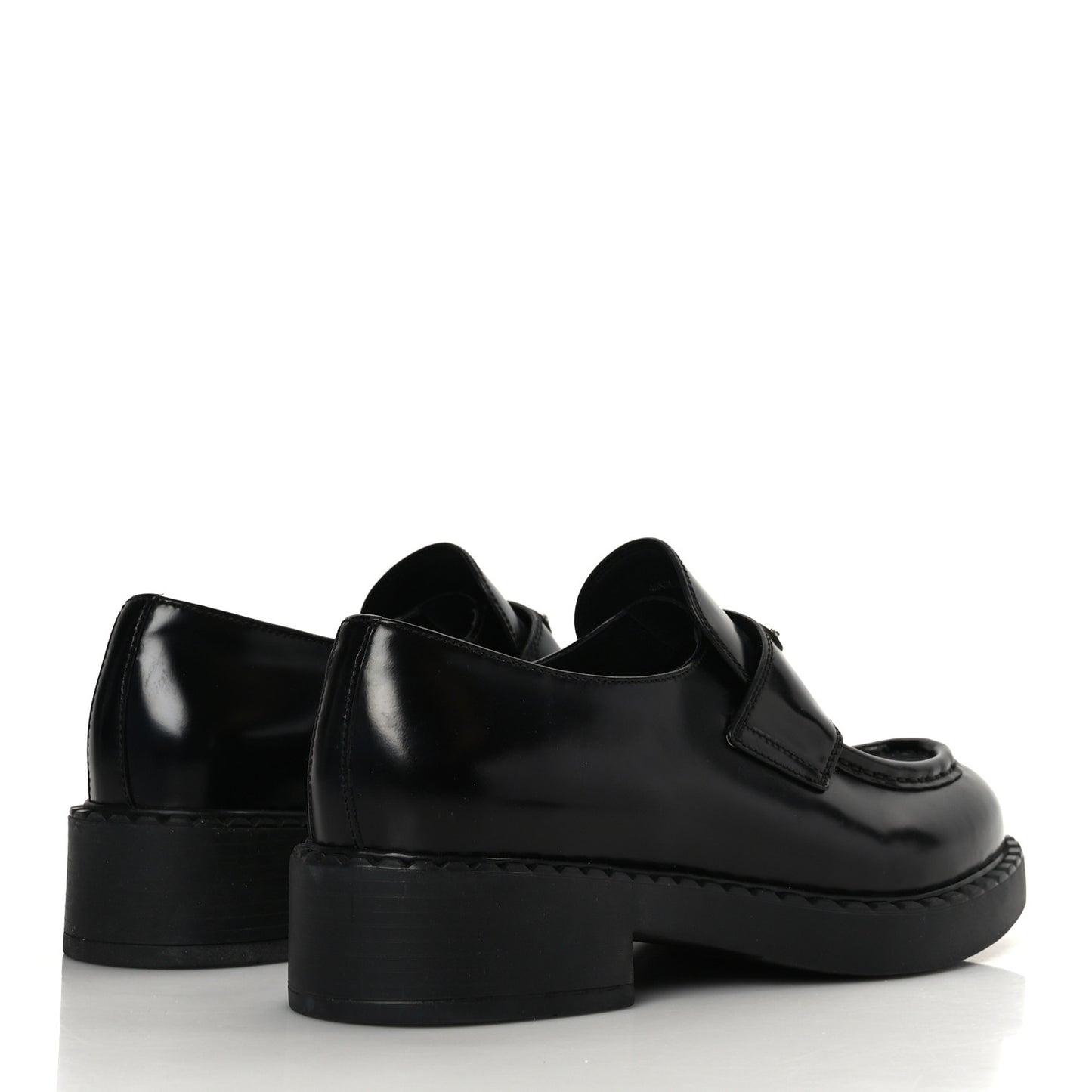 Spazzolato Metal Triangle Logo 50mm Loafers 41 Black