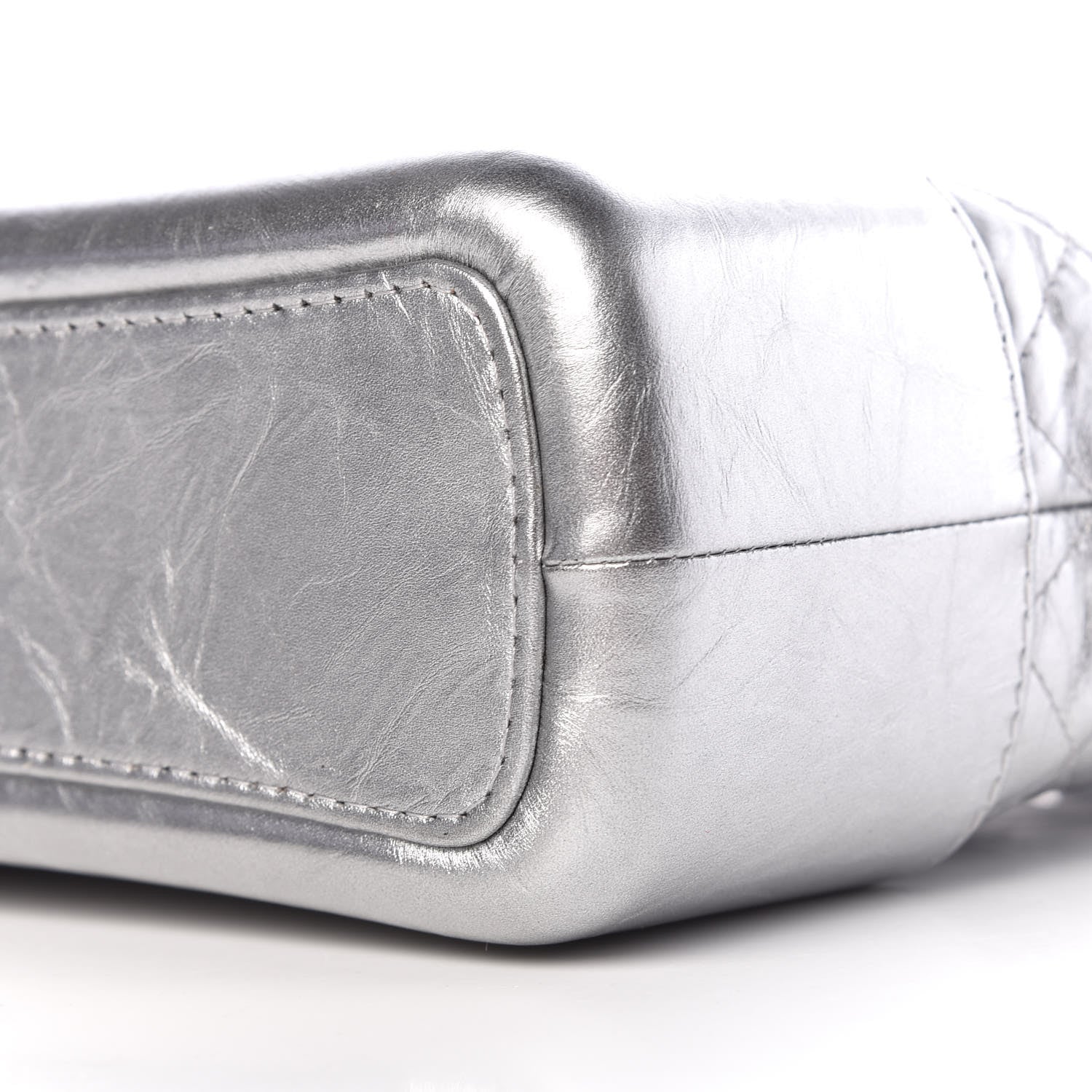 Chanel Metallic Lambskin Calfskin Quilted Medium Gabrielle Hobo Silver 9 of 10