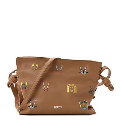 Loewe X Louis Wain Smooth Calfskin Futurist Cats Mini Flamenco Knot Clutch Mocha 1 of 9