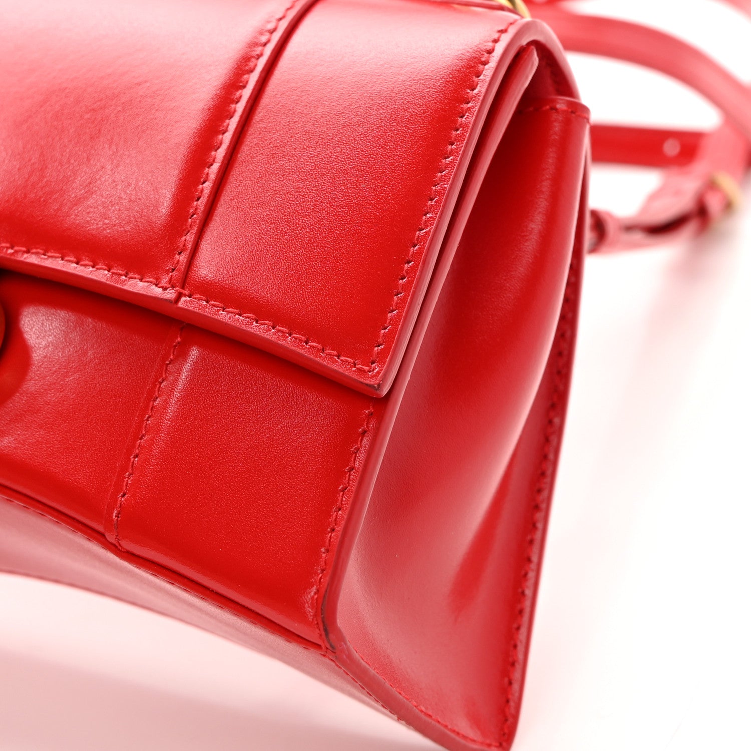 Balenciaga Shiny Box Calfskin Hourglass Top Handle Bag XS Bright Red 14 of 17
