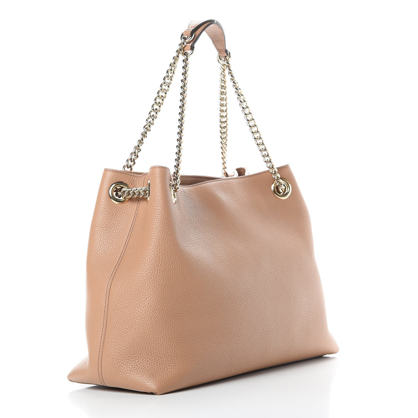 Pebbled Calfskin Medium Soho Chain Shoulder Bag Camelia