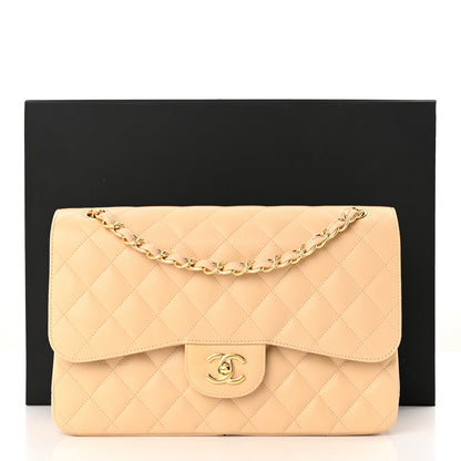 Chanel Caviar Quilted Jumbo Double Flap Beige 12 of 12