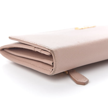 Prada Saffiano Metal Continental Flap Wallet Cammeo 10 of 14