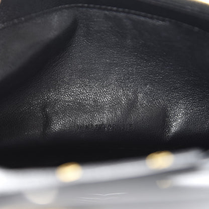 Saint Laurent Grain De Poudre Matelasse Chevron Monogram Chain Wallet Black 9 of 10