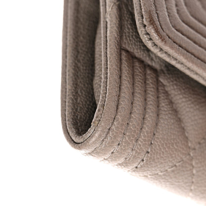 Chanel Caviar Quilted Boy Flap Card Holder Grey 11 of 14