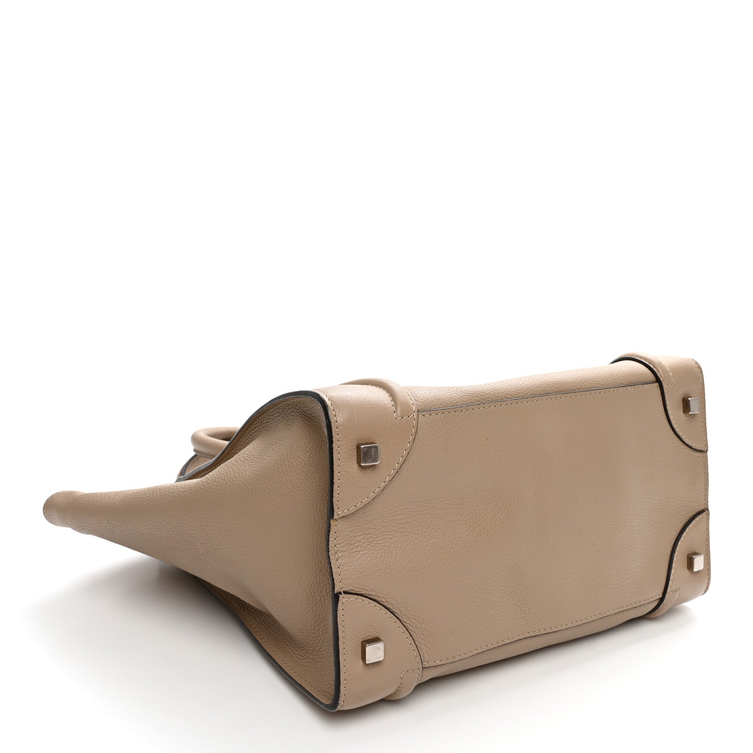 Celine Drummed Calfskin Mini Luggage Dune 4 of 14
